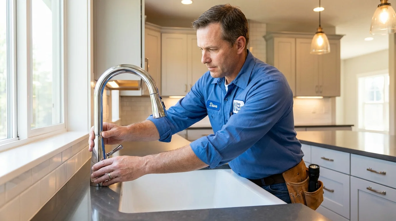 Kitchen faucet installation by Johns Plumbing LLC in Moline