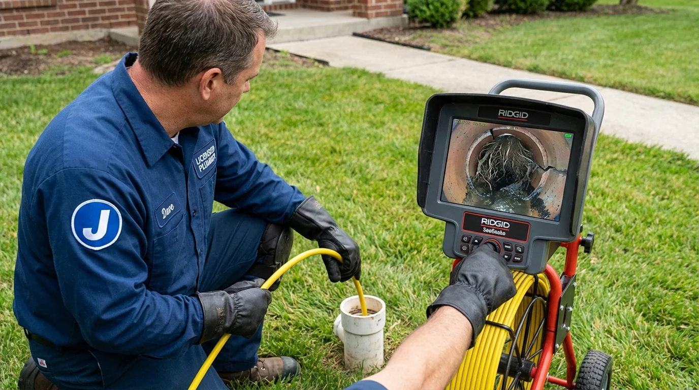 Sewer camera inspection being performed by Johns Plumbing LLC in Moline